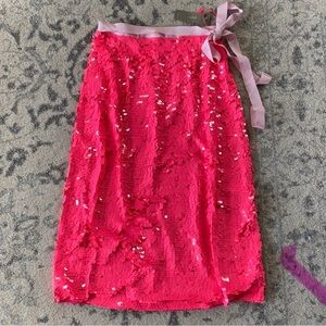 Pink sequin j crew skirt